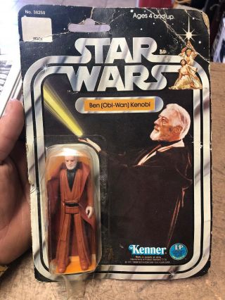 Vintage 1977 Star Wars Ben (obi - Wan) Kenobi Figure Toy Kenner Package