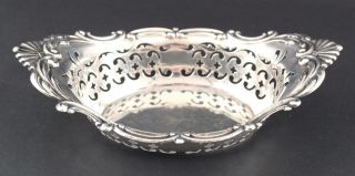 Vintage Gorham Cromwell Openwork Sterling Silver Nut Candy Dish Bowl
