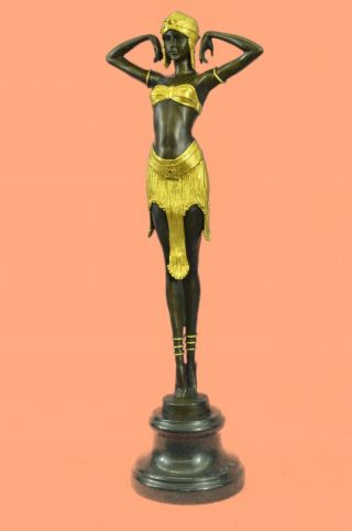 Vintage Chiparus Belly Dancer Bronze Sculpture Statue Art Nouveau Figurine
