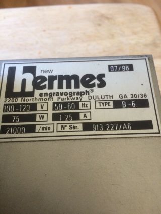 Vintage Hermes Engravograph Bench - top Engraving Beveling Machine - B - 6 2