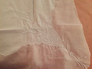 Vintage MARGHAB Tablecloth And 4 Napkins Linen Plus Organdy Gorgeous WHEAT 3