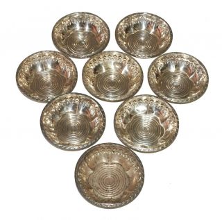 8x Vintage Us Sterling Silver Pierced Bowls By G.  H.  French & Co.  (cwo)