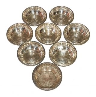 8x Vintage US Sterling Silver Pierced Bowls by G.  H.  French & Co.  (Cwo) 2