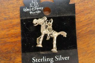 Vintage Silver Walt Disney Pixar Bullseye Toy Story Charm Display Card Rare