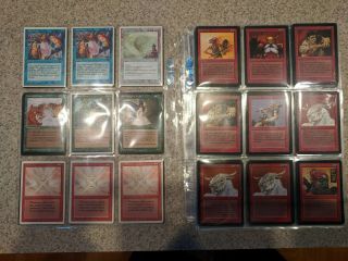 Vintage Magic: cards,  Beta/Legends/Revised/Ice Age,  86 total,  in binder pages 2