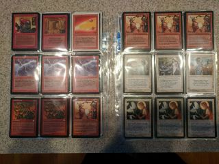 Vintage Magic: cards,  Beta/Legends/Revised/Ice Age,  86 total,  in binder pages 3