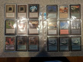 Vintage Magic: cards,  Beta/Legends/Revised/Ice Age,  86 total,  in binder pages 4