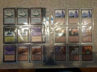 Vintage Magic: cards,  Beta/Legends/Revised/Ice Age,  86 total,  in binder pages 5