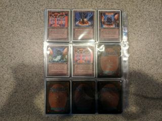 Vintage Magic: cards,  Beta/Legends/Revised/Ice Age,  86 total,  in binder pages 6