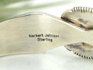 Vtg Sterling Silver Norbert Johnson Navajo Signed Lapis Channel Cuff Bracelet 6