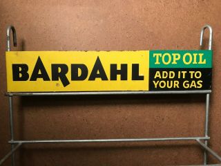 Vintage BARDAHL Top Oil Advertising Display Rack and Sign - 10 