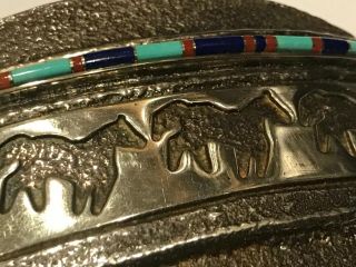 Vintage Large Sterling Silver Belt Buckle - Ben Nighthorse 3