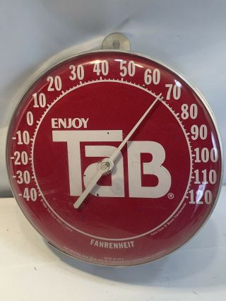 Vintage Tab Soda Thermometer Pop Cola Advertising Sign