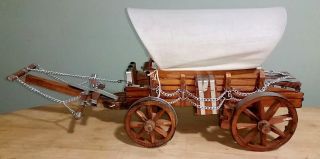 Vintage Western Covered Wood Wagon Accent Table Lamp