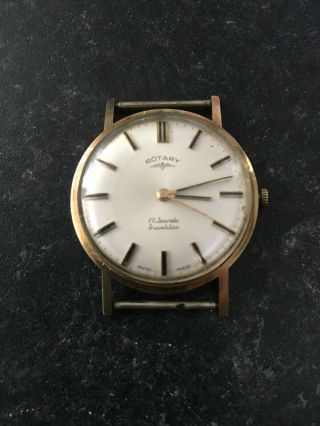 Vintage 9ct Gold Rotary Wristwatch 17 Jewels Incabloc Men’s Watch Windup