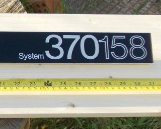 Vintage Ibm System 370/158 Mainframe Massive Header Banner Masthead Nameplate
