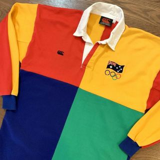 Vintage Rugby Shirt Mens M Canterbury Zealand Olympics Color Block RARE 2