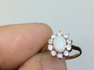 Vintage 9kt/375/9ct Gold Ring Set With Opal Size M1/2 H/m London