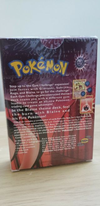 Vintage Pokemon Theme Deck Gym Challenge Blaine Trading Cards Set Stater 3