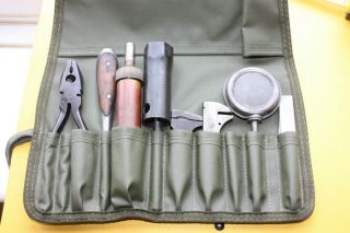 Compact British Vintage Tool Kit Classic Car Or Motorcycle In Waterproof Roll