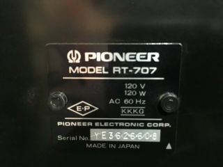 Vintage Pioneer RT - 707 Reel to Reel Tape Deck 8