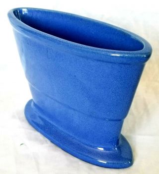 Garden City Pottery Art Deco Flat Fan Vase Rare Form Medium Blue