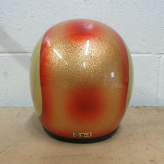 NOS Shoei Red Gold Glitter MED Vintage Motorcycle Helmet w Yellow snap on shield 6
