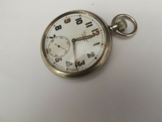 A Vintage Plated Cased Cortebert Military Pocket Watch