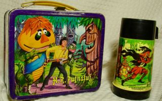 1970 Vintage H.  R.  Pufnstuf Metal Lunch Box And Thermos