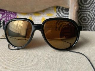 Vintage Sunglasses Bolle France Climbing Glaicer Leather Ski 1980’s