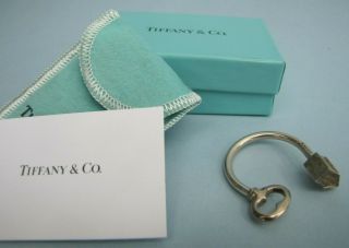 Estate:nos Vintage Tiffany & Co Sterling Silver /.  925 House Home & Key Ring