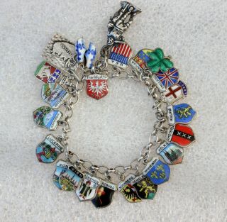 Vintage 800 Fine Silver Charm Bracelet Destination Travel International