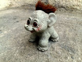 VINTAGE 1964 DAM THINGS RARE GREY ELEPHANT TROLL_USED CONTITION 3