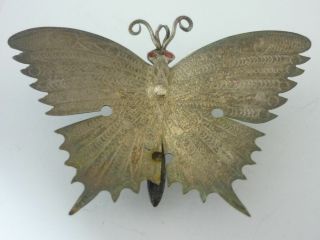 Stunning Rare Vintage Large Handmade Solid Silver Butterfly Statue Sculpture
