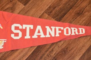 Vintage Stanford University Native American Indian Logo Football Pennant Flag 3