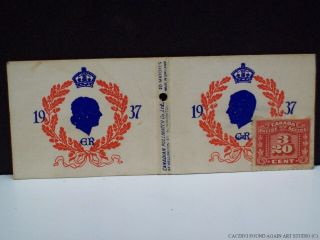 King George Vi Coronation 1937 Pullmatch Matchbook Cover Canada Excise Tax Stamp