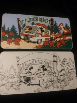 Set Of Misprinted Vintage Disney License Plate Signs - Minnie Mickey Camper