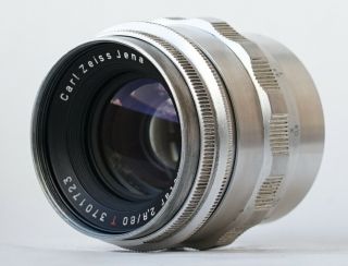 Rare Early Silver Carl Zeiss Jena f/2.  8 80mm Biometar Red T 12 - blades M42 2