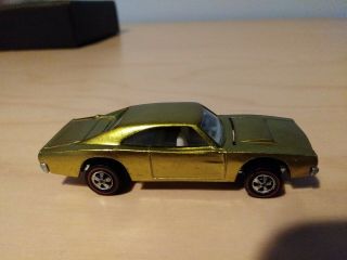 Hot Wheels Custom Dodge Charger Yellow Redline Mattel Vintage 1968 Great Car 2