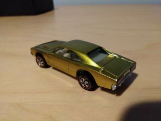 Hot Wheels Custom Dodge Charger Yellow Redline Mattel Vintage 1968 Great Car 8