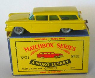 Rare Silver Wheels Lesney Matchbox 31 American Ford Fairlane Station Wagon Mib