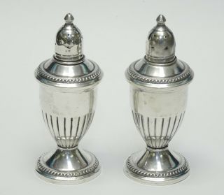 Sterling Silver Weighted Salt And Pepper Shakers 4.  75 "