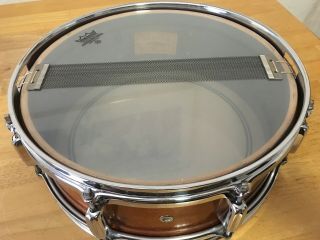 Vintage ROGERS MONITOR SNARE DRUM Mahogany wood shell W@W 14 x 5 CLEVELAND 8 LUG 5