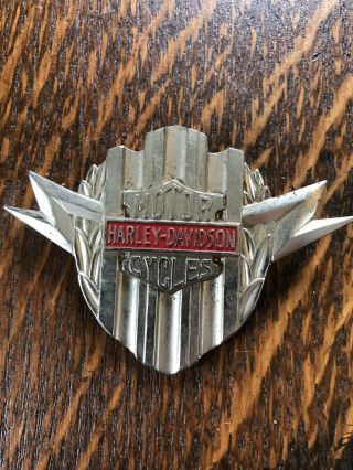 Rare Early Vintage Harley - Davidson Logo Emblem Hat Pin Estate Find