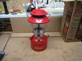 Vintage Red Coleman Lantern Model 200A w/ Box - Date Code 10 - 66 2