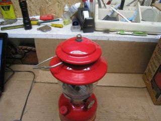 Vintage Red Coleman Lantern Model 200A w/ Box - Date Code 10 - 66 7