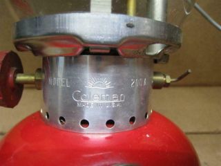 Vintage Red Coleman Lantern Model 200A w/ Box - Date Code 10 - 66 8