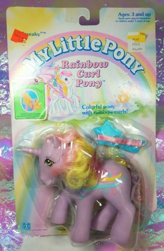 Mlp Vintage G1 My Little Pony Rainbow Curl Unicorn Streaky Moc Nrfp Rare