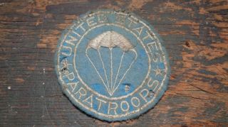 Wwii Vintage Us Army Airborne Paratroops Px Pocket Patch Embr Wool