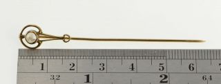 10K Round Moonstone Cabochon Victorian Stick Pin Yellow Gold 58 4